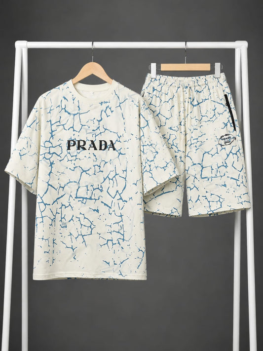 Premium Marble Print Co-Ord Set – T-Shirt & Shorts