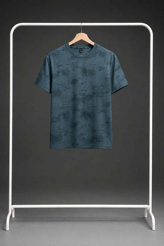 Slate Blue Shadow Print T-Shirt