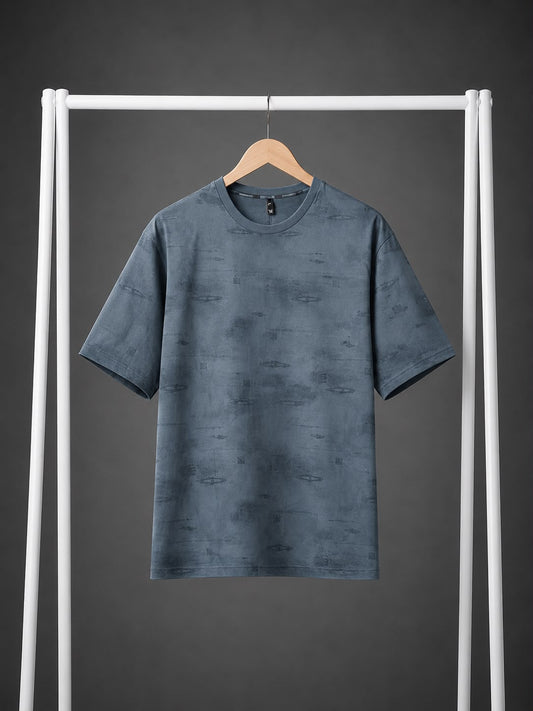 Slate Blue Printed T-Shirt